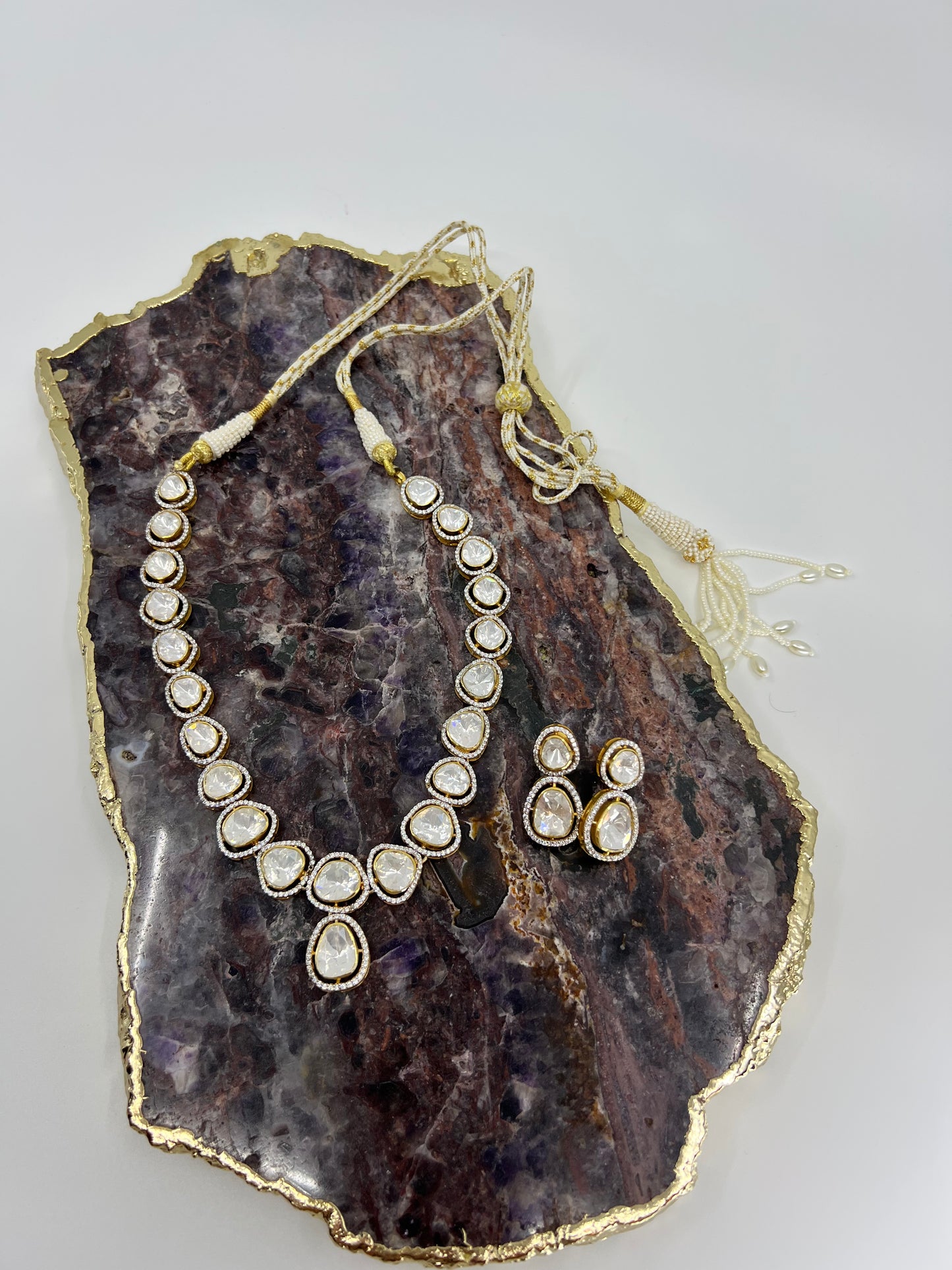 Noora Polki Necklace pendant Set