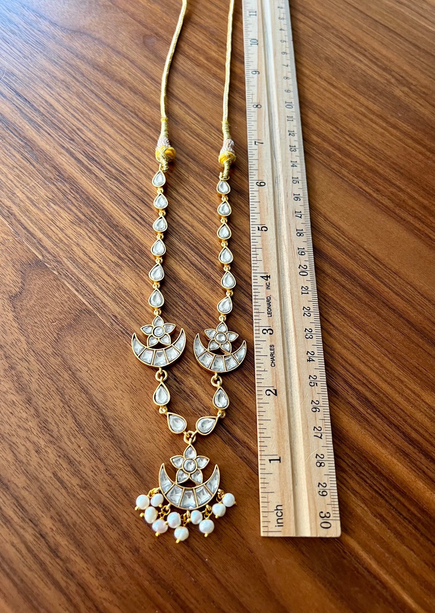 Aadha chand polki necklace set
