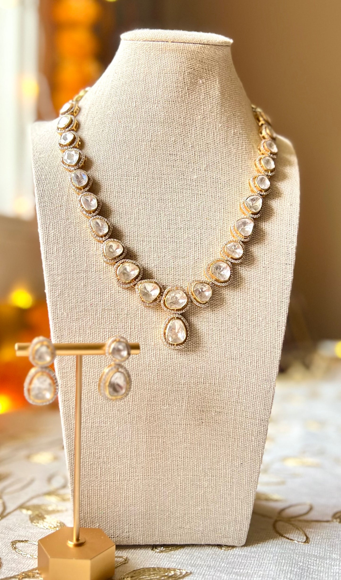 Noora Polki Necklace pendant Set