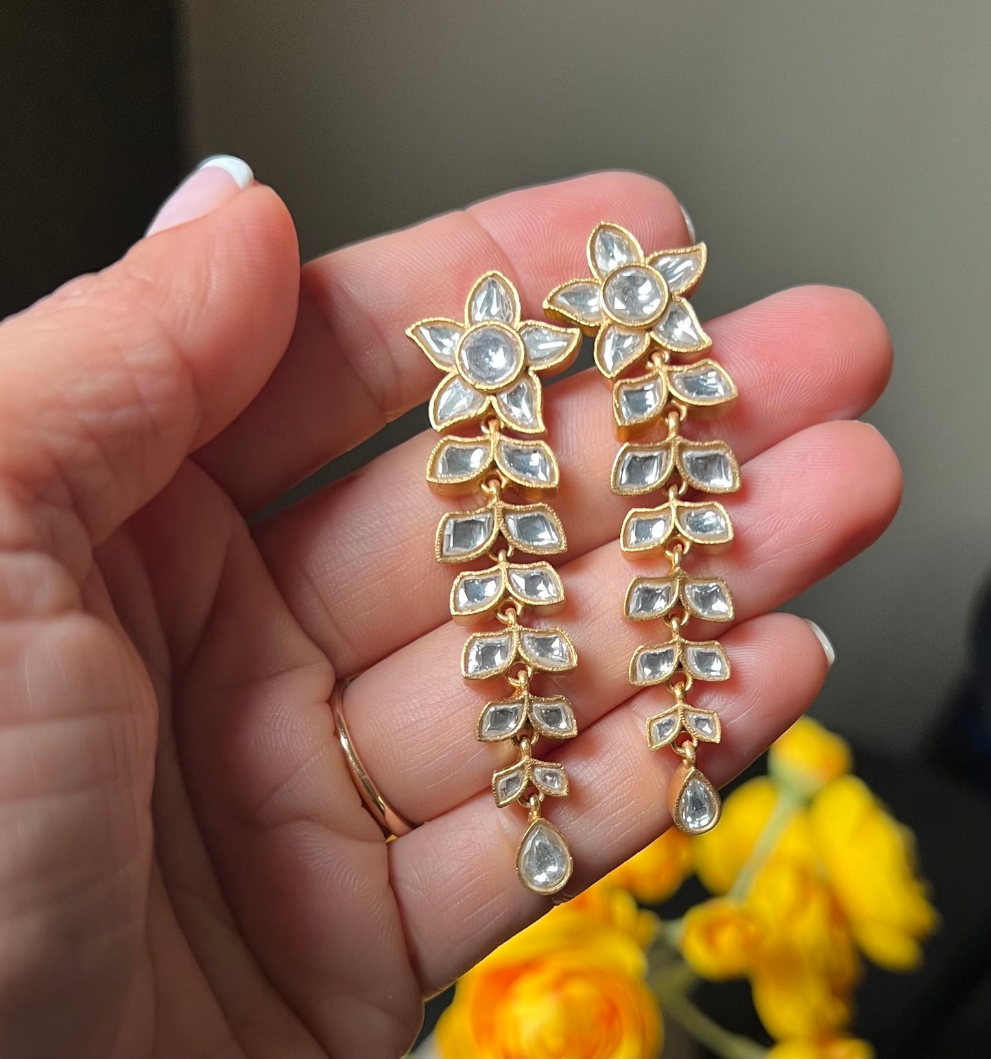 Flower Kundan necklace set
