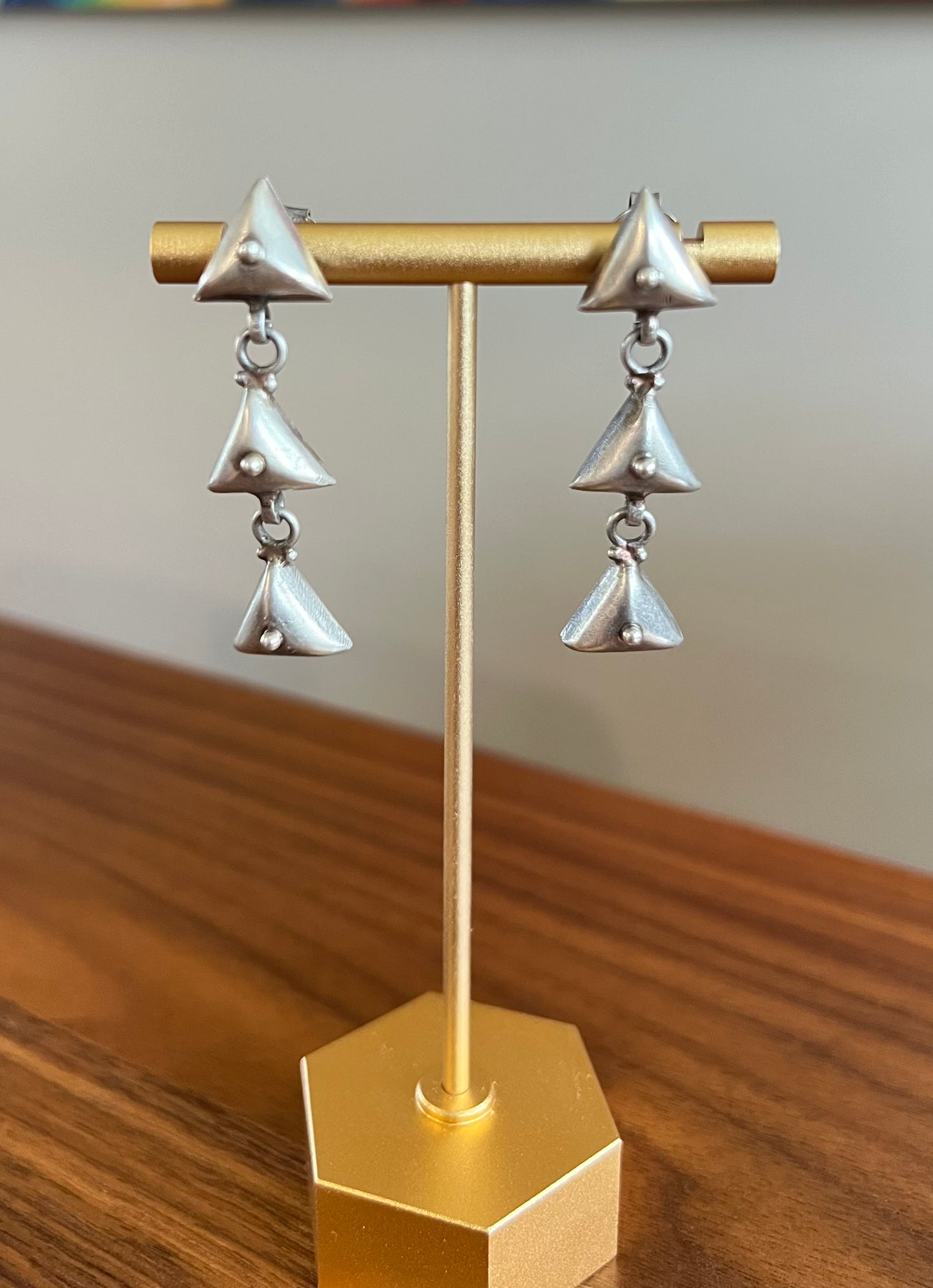 Triangle sterling silver earrings