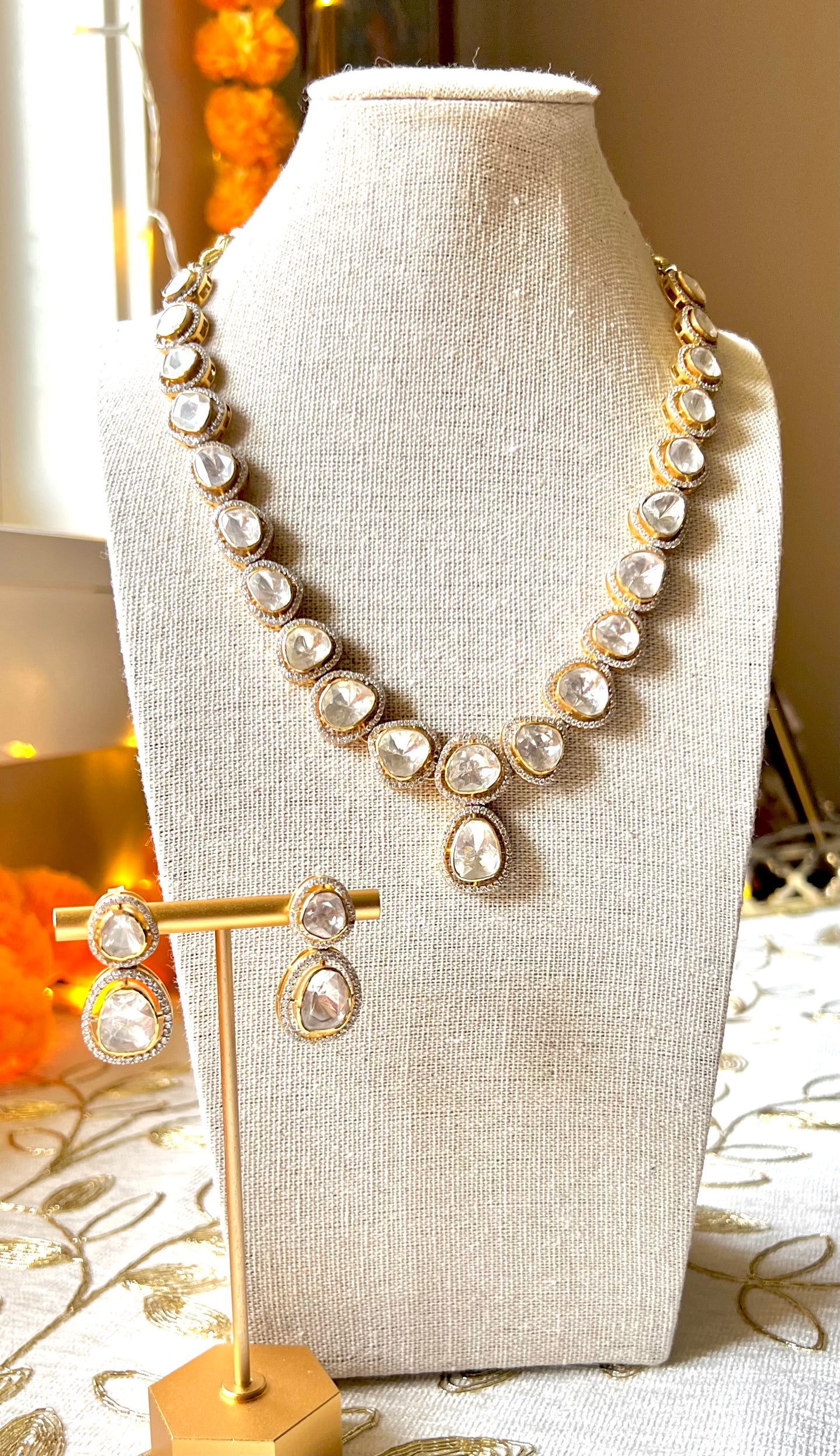 Noora Polki Necklace pendant Set
