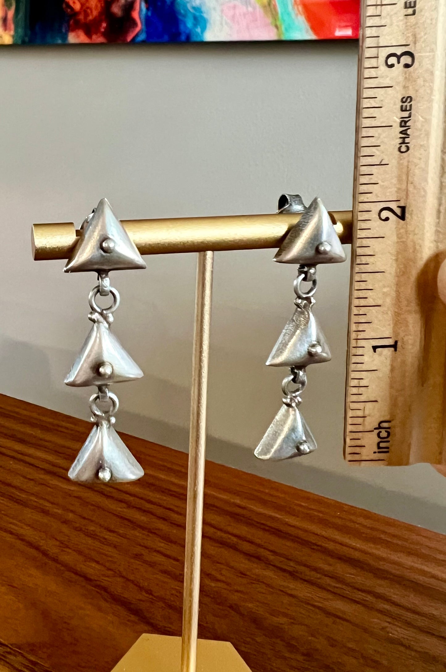 Triangle sterling silver earrings