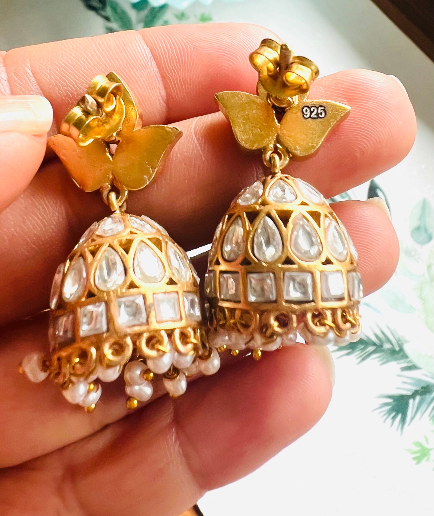 Kundan Jhumki Earrings