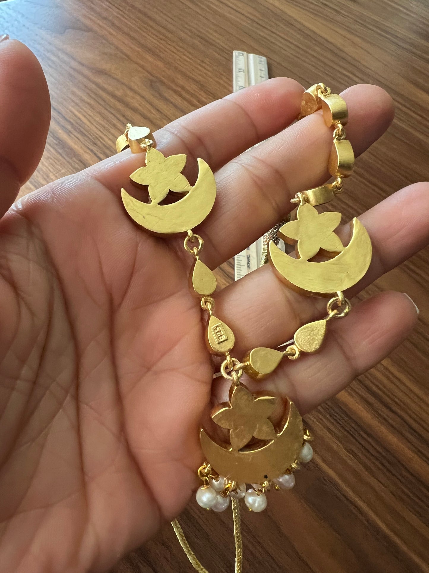 Aadha chand polki necklace set