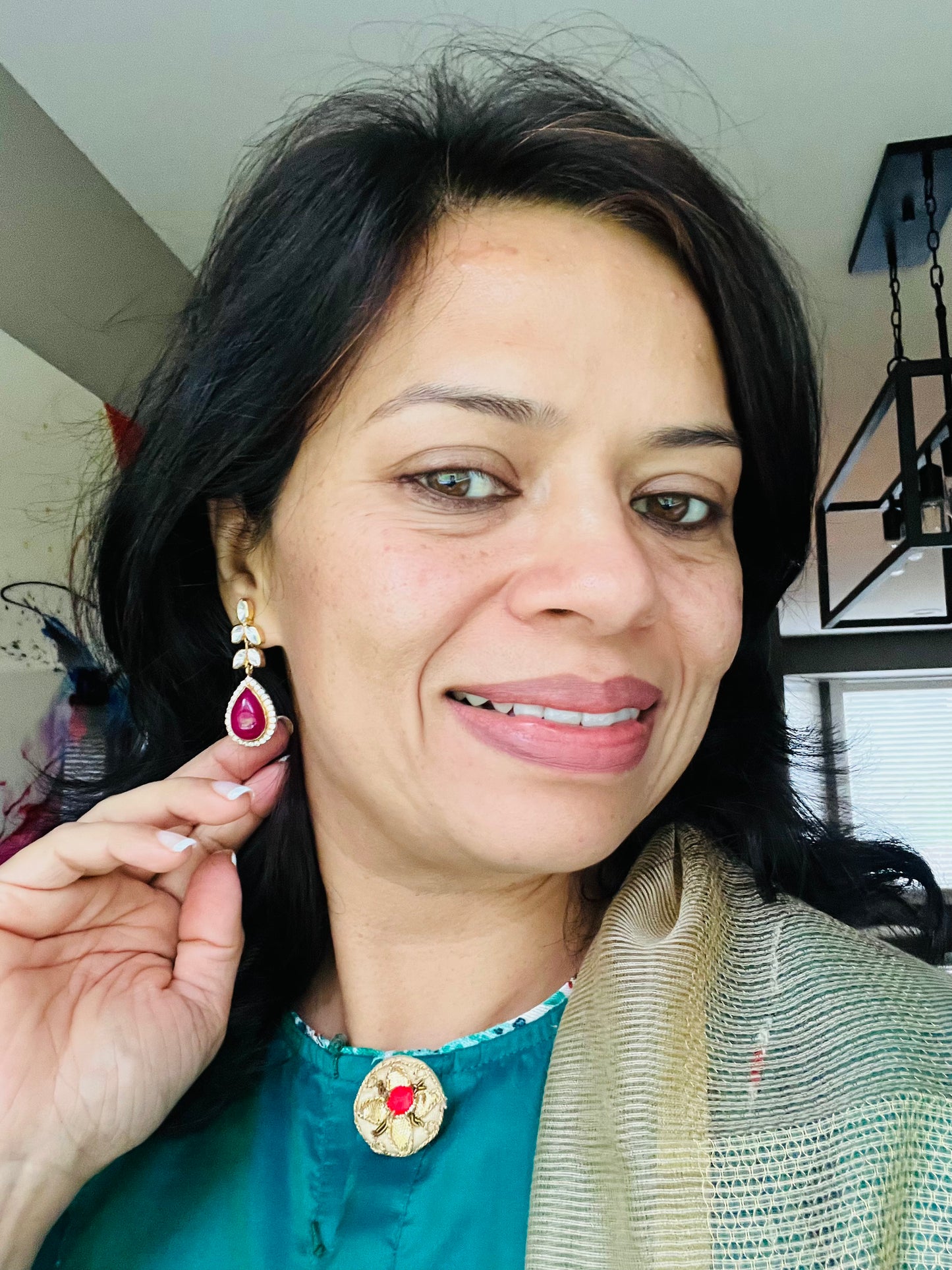Kiran polki necklace- deep red