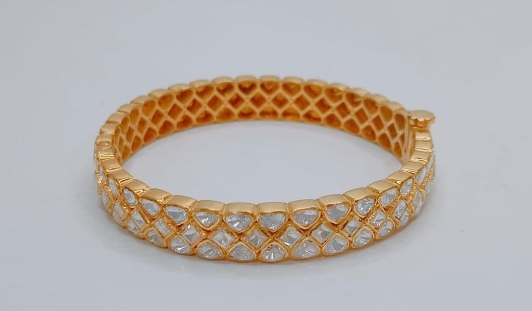 Polki Bangle in sterling silver