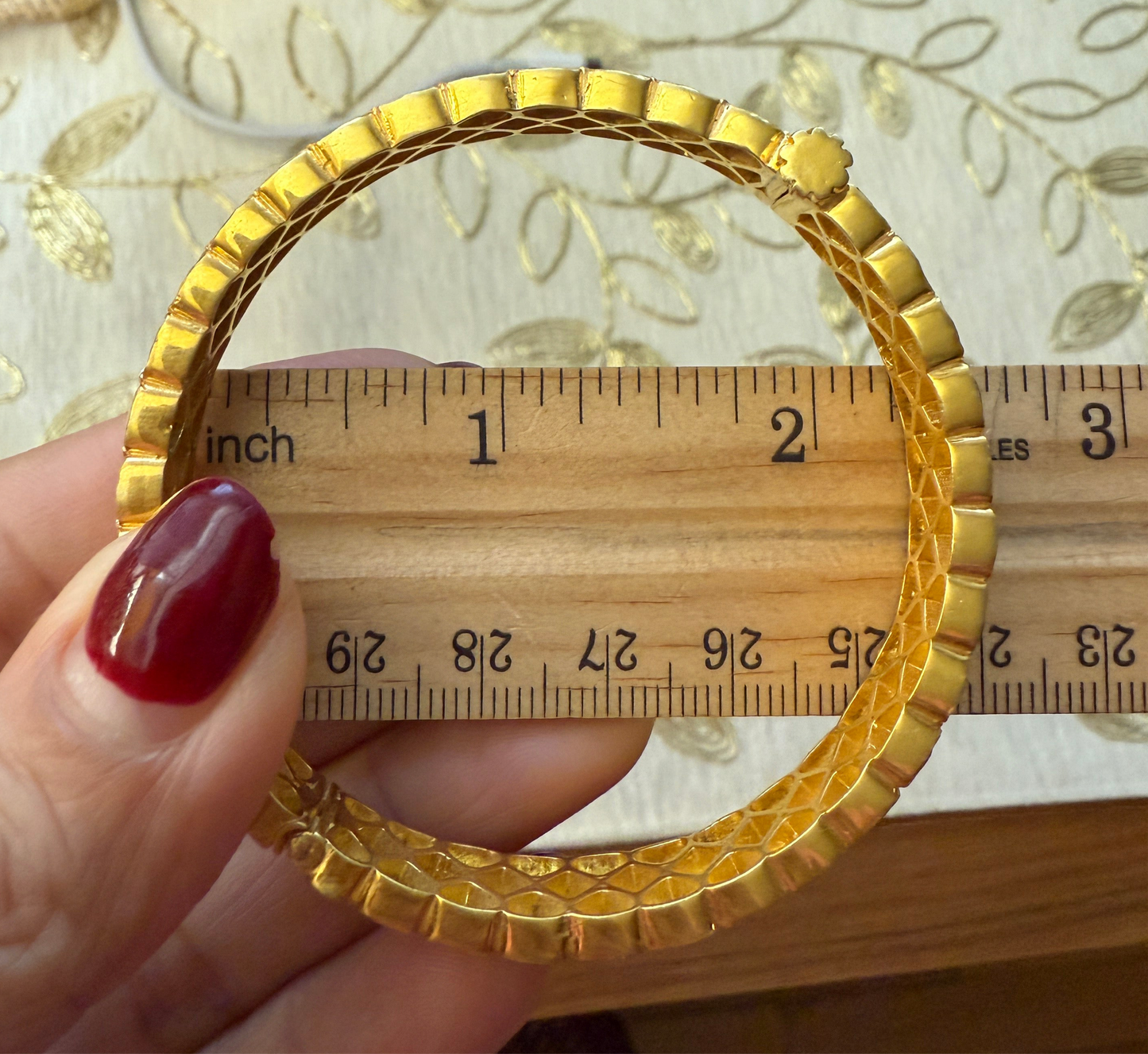 Polki Bangle in sterling silver