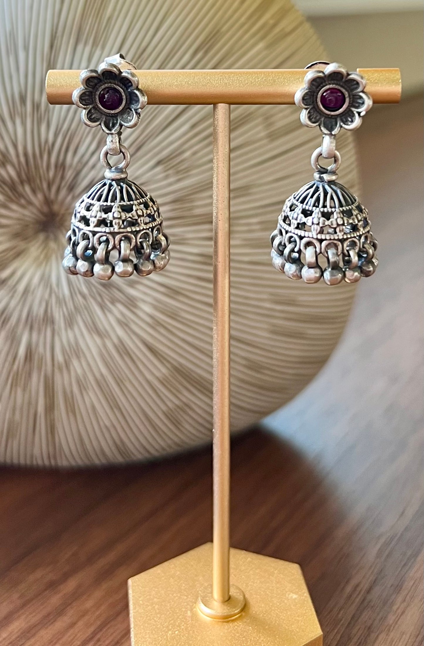 Silver filigree Jhumki Earrings