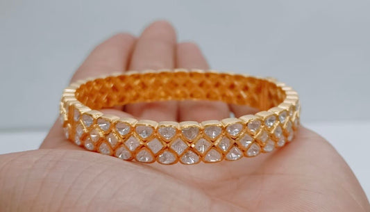 Polki Bangle in sterling silver