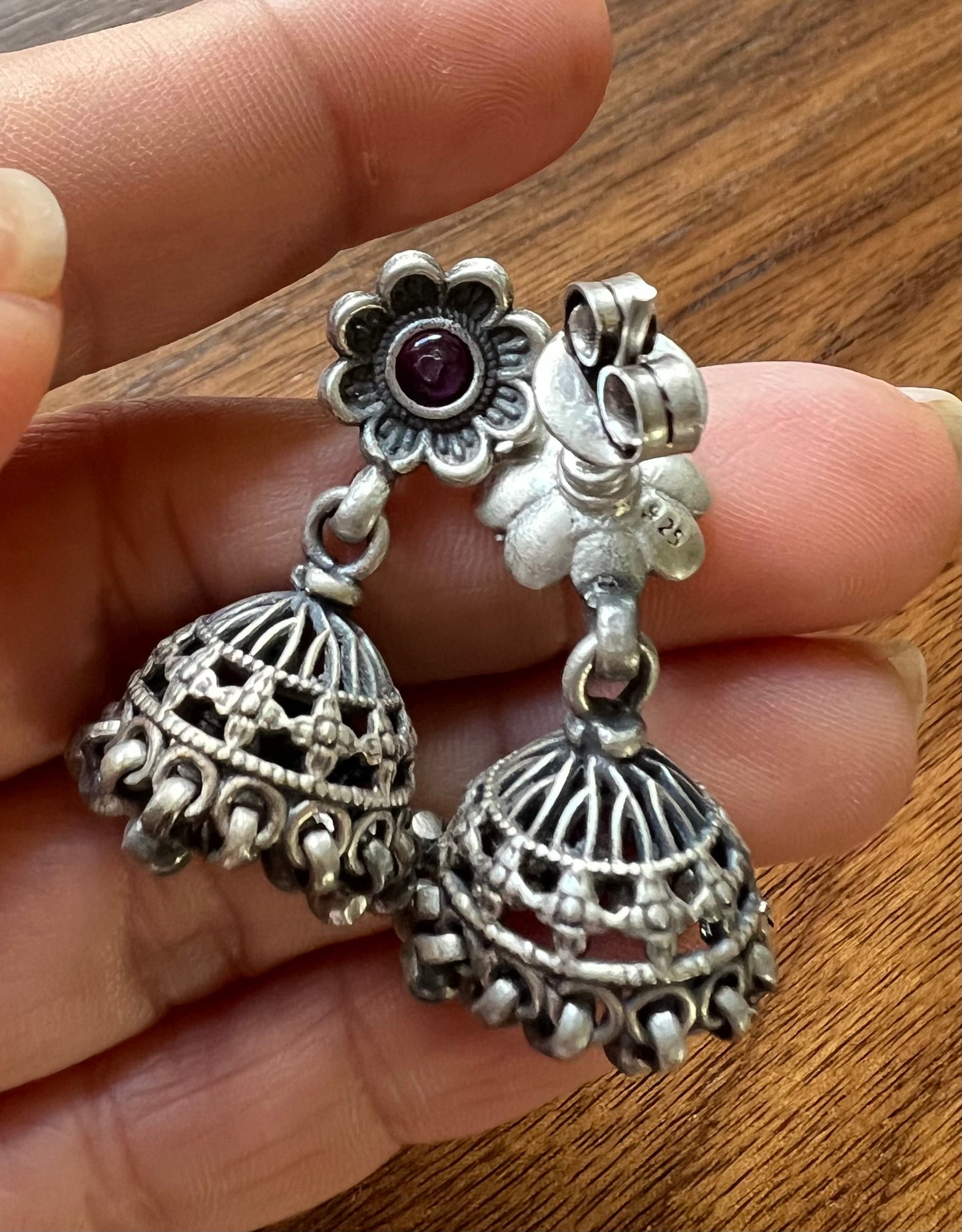 Silver filigree Jhumki Earrings