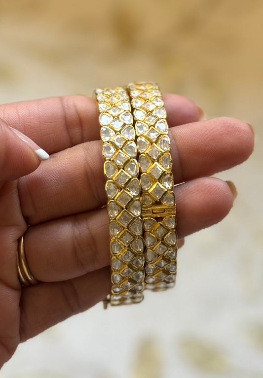 Polki Bangle in sterling silver