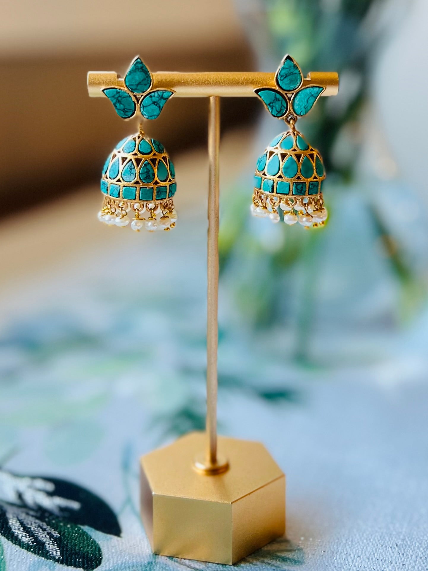 Firoza Jhumki Earrings