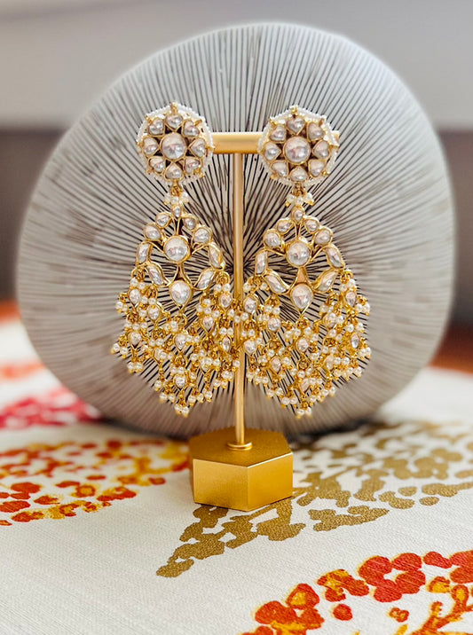 Kundan statement earrings