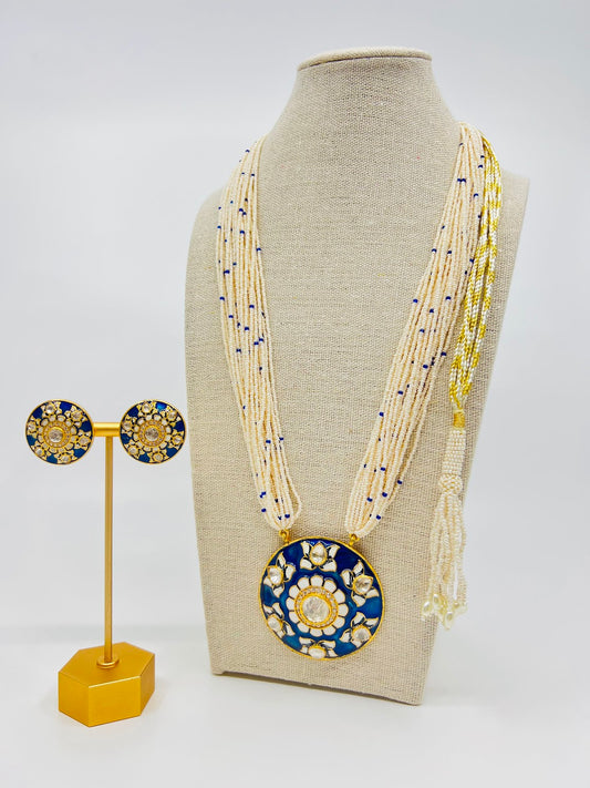 Blue Enamel Necklace Set