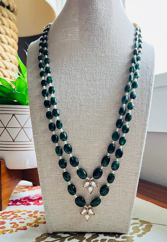 2 string emerald necklace